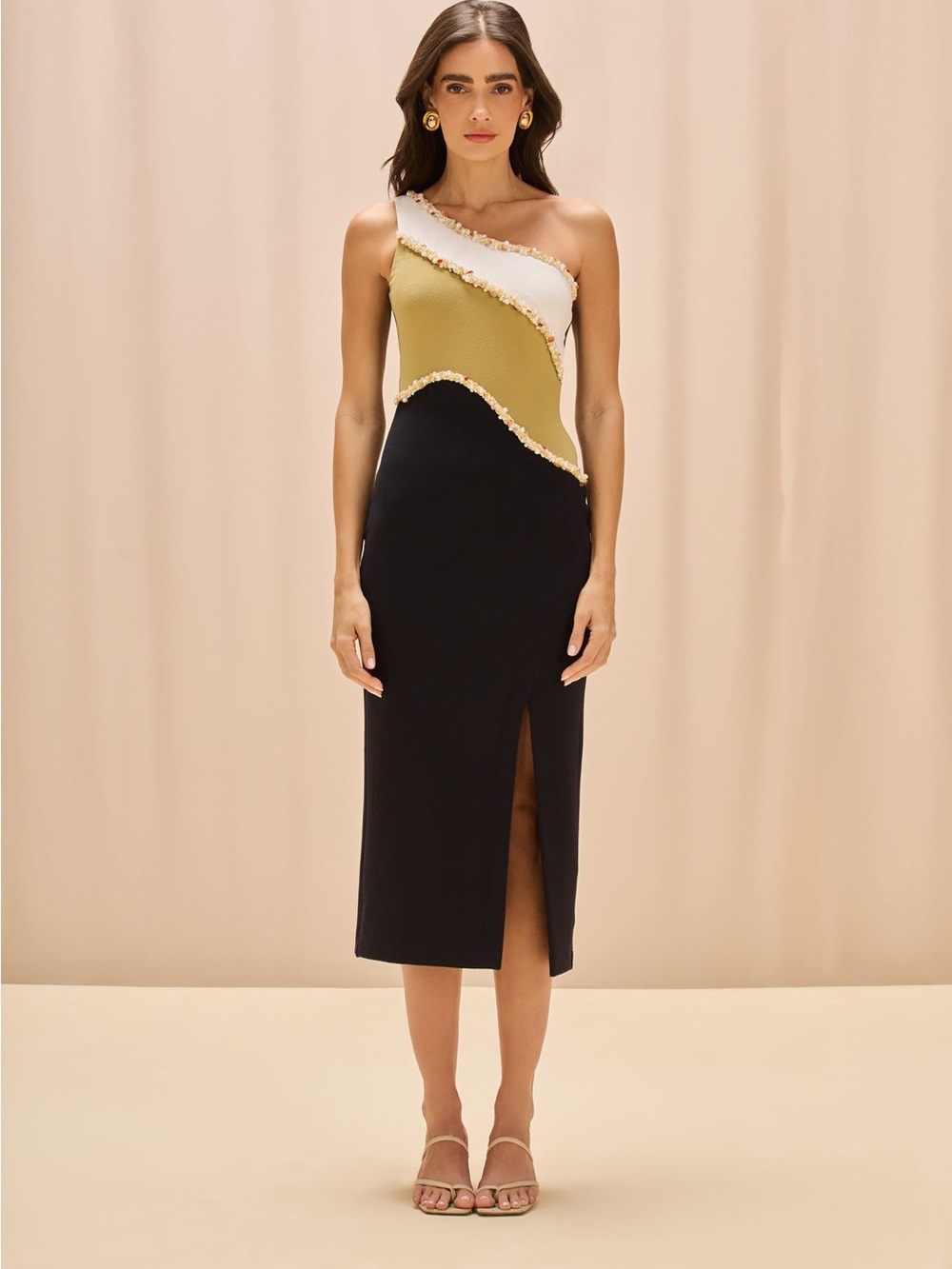 PatBO -JADE KNIT COLORS MIDI DRESS Size Medium